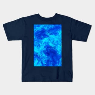 Ultra Blue Abstract Splatter Spalsh Marble Artwork Kids T-Shirt